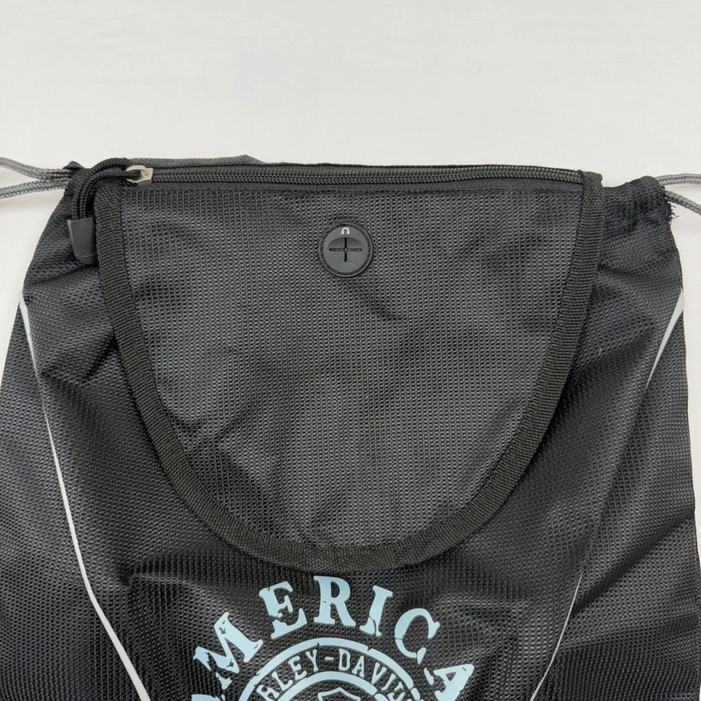Harley Davidson‎ American Legend Black Drawstring Backpack Bag